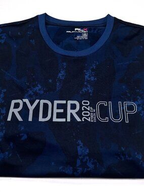 RLX Ralph Lauren L Ryder Cup 2020 Long Sleeve Golf Shirt Camouflage Blue Black
